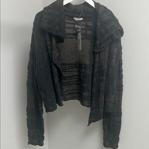Chic Grey and Brown Women's Cardigan